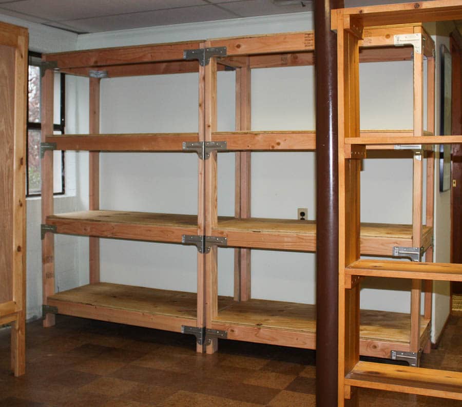 diy wood storage shelf