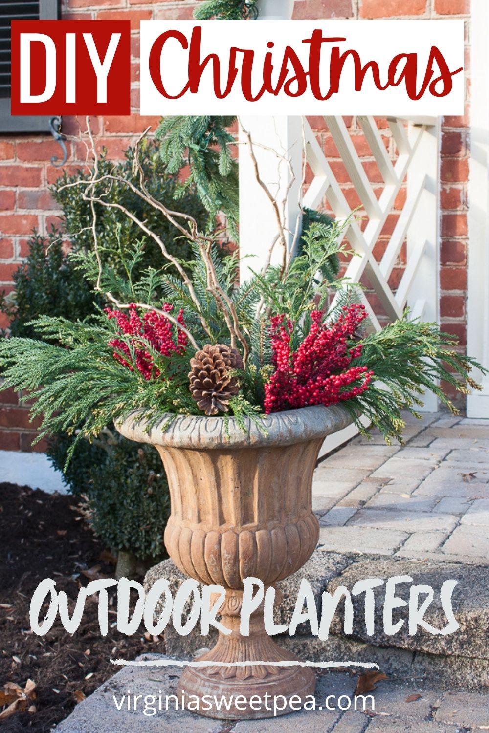 DIY Christmas Outdoor Planters - Sweet Pea