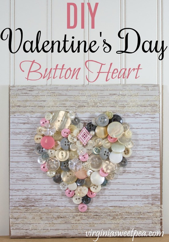DIY Valentine's Day Button Heart - Sweet Pea