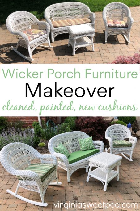 Wicker Porch Furniture Makeover - Sweet Pea