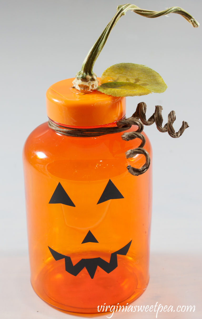 Upcycled Medicine Bottle Jack-o-Lantern - Sweet Pea