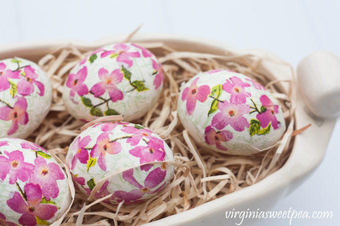 Decoupaged Floral Easter Eggs - Sweet Pea