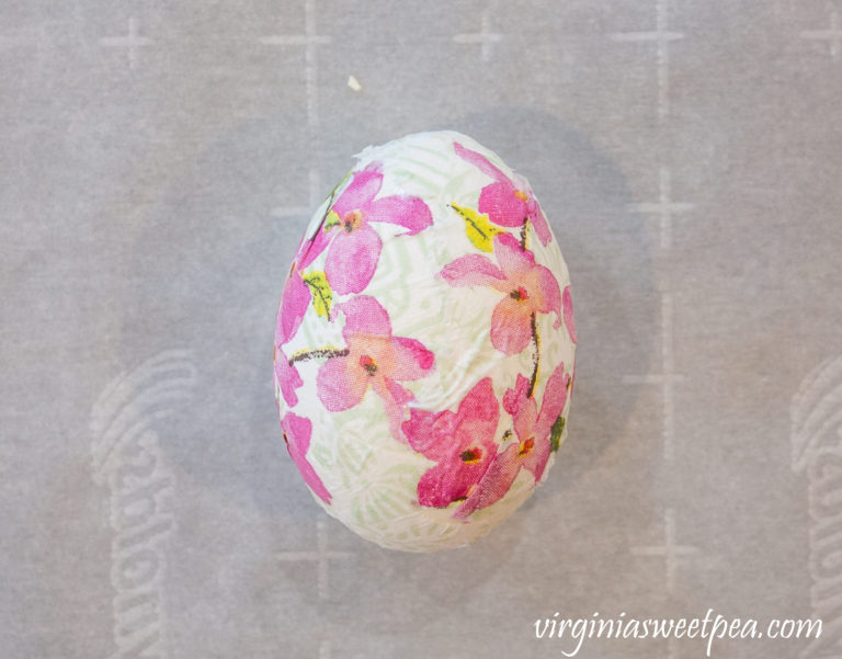 Decoupaged Floral Easter Eggs Sweet Pea 