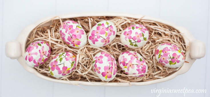 Decoupaged Floral Easter Eggs - Sweet Pea