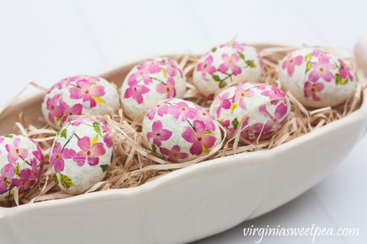 Decoupaged Floral Easter Eggs - Sweet Pea