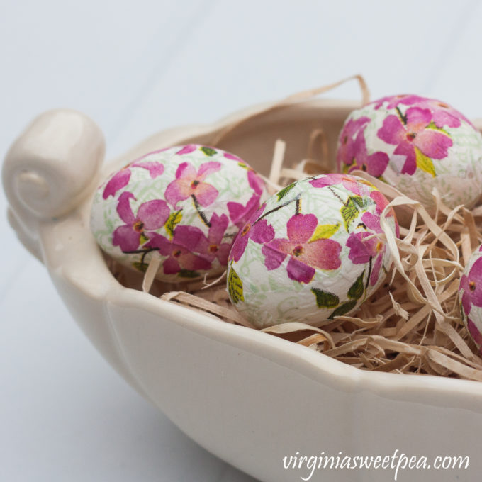 Decoupaged Floral Easter Eggs - Sweet Pea