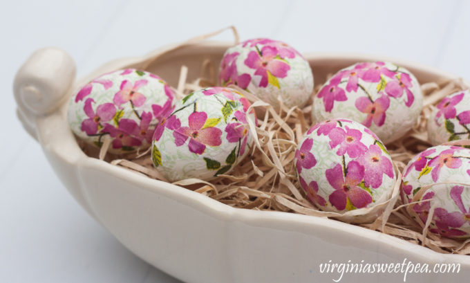 Decoupaged Floral Easter Eggs - Sweet Pea