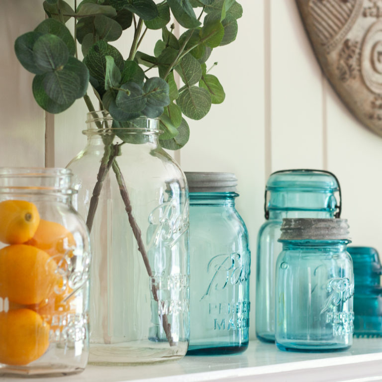 Decorating Ideas Using Vintage Bottles and Mason Jars - Sweet Pea