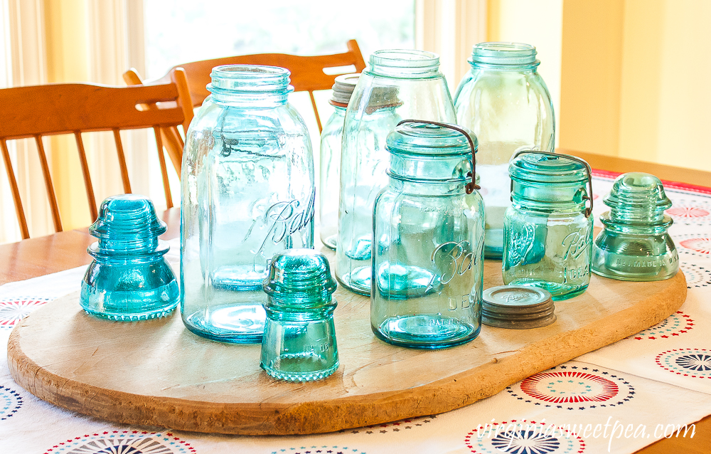 Vintage Ball Jar Centerpiece Sweet Pea   Vintage Ball Jar Centerpiece 4 