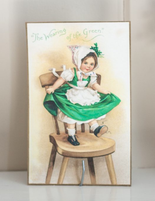 St. Patrick's Day Mantel with Vintage Postcards - Sweet Pea