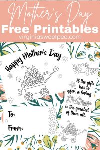 Mother's Day Printable Card, Bookmark, and Gift Tag - Sweet Pea