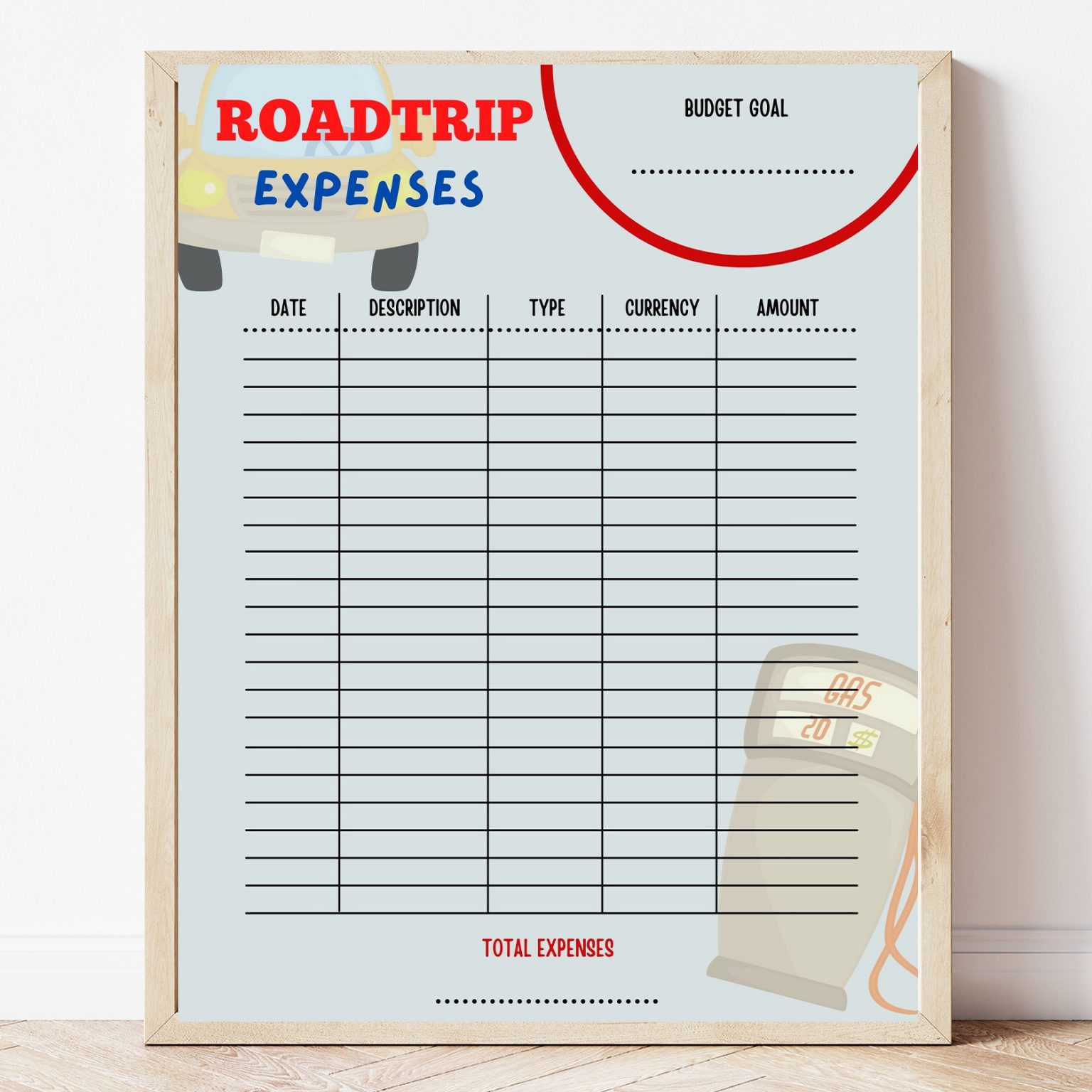 Printable Road Trip Planner