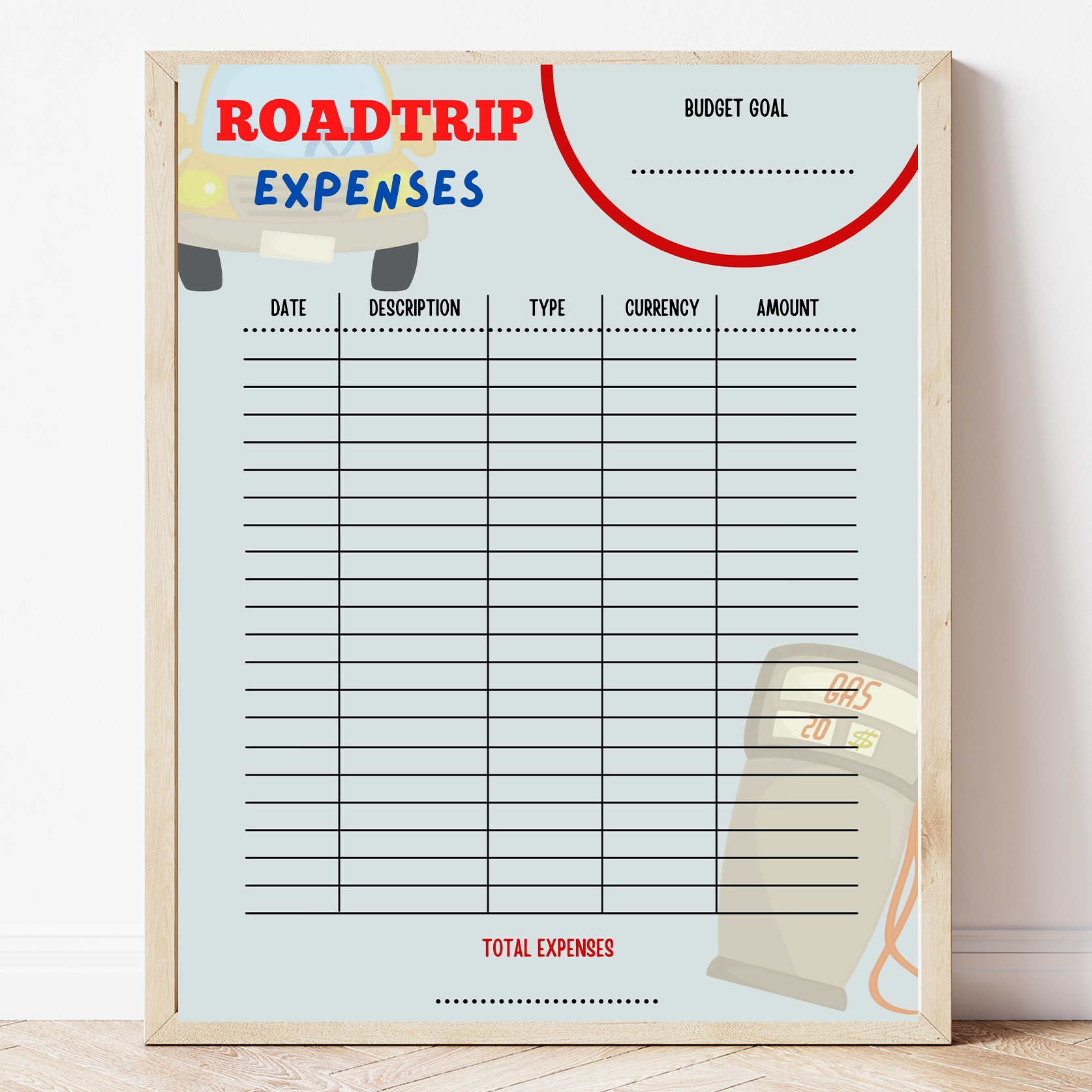 road trip budget planner