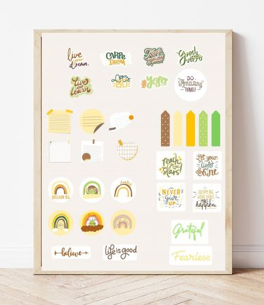 NATURAL Collection cut out or stickers for vision boards printable spiritual
