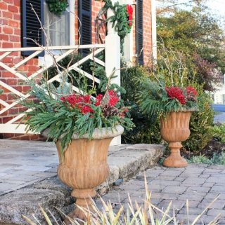 DIY Christmas Outdoor Planters - Sweet Pea